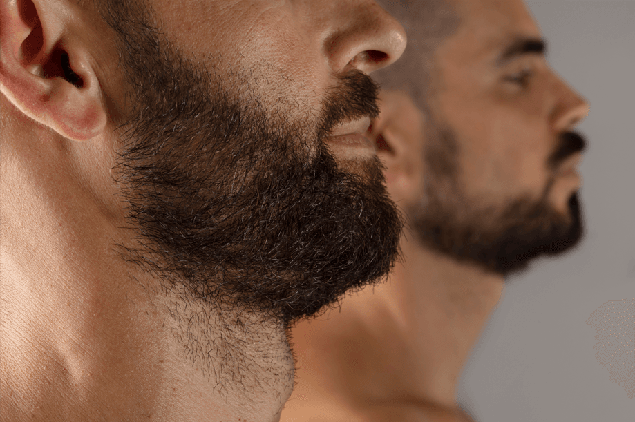 Dois homens com barba e bigode fazendo referência à "guarda municipal pode usar barba".